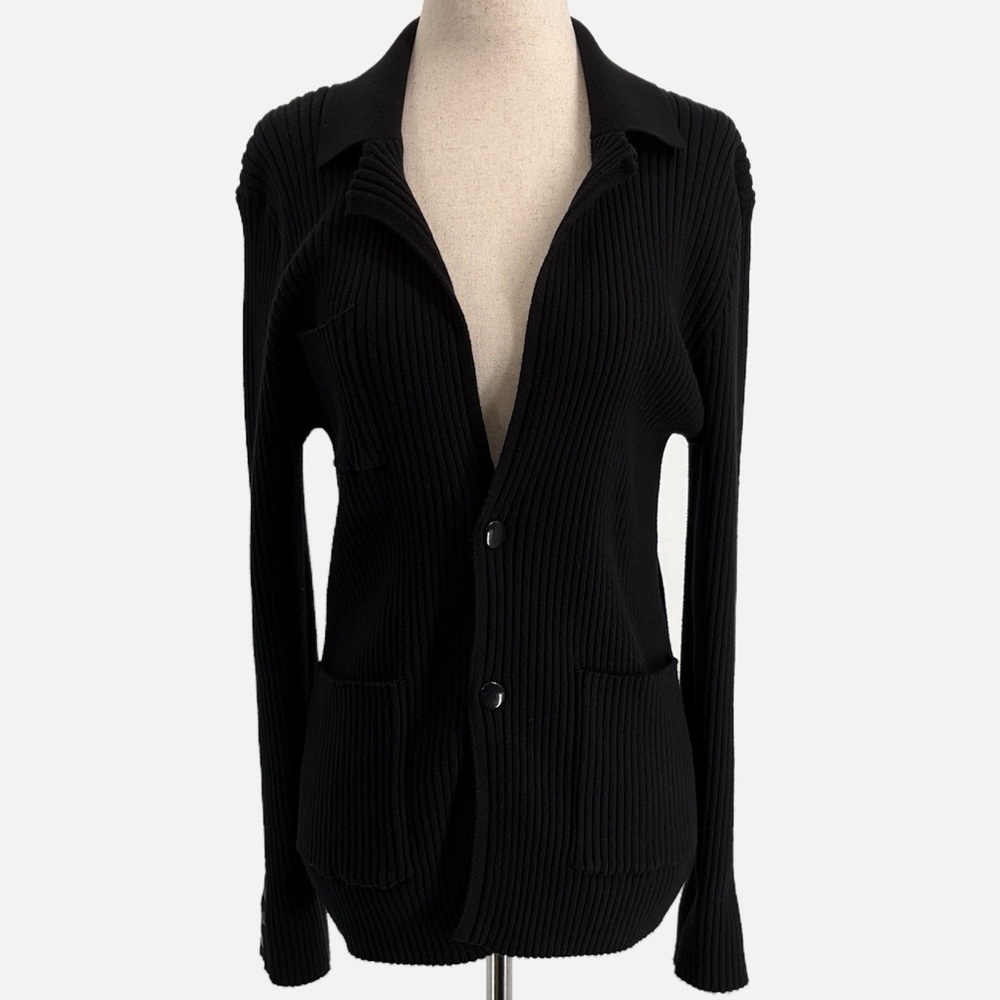 Giu Giu Nonna Ribbed Blazer (Sweater Cardigan) in Onyx - Size Small